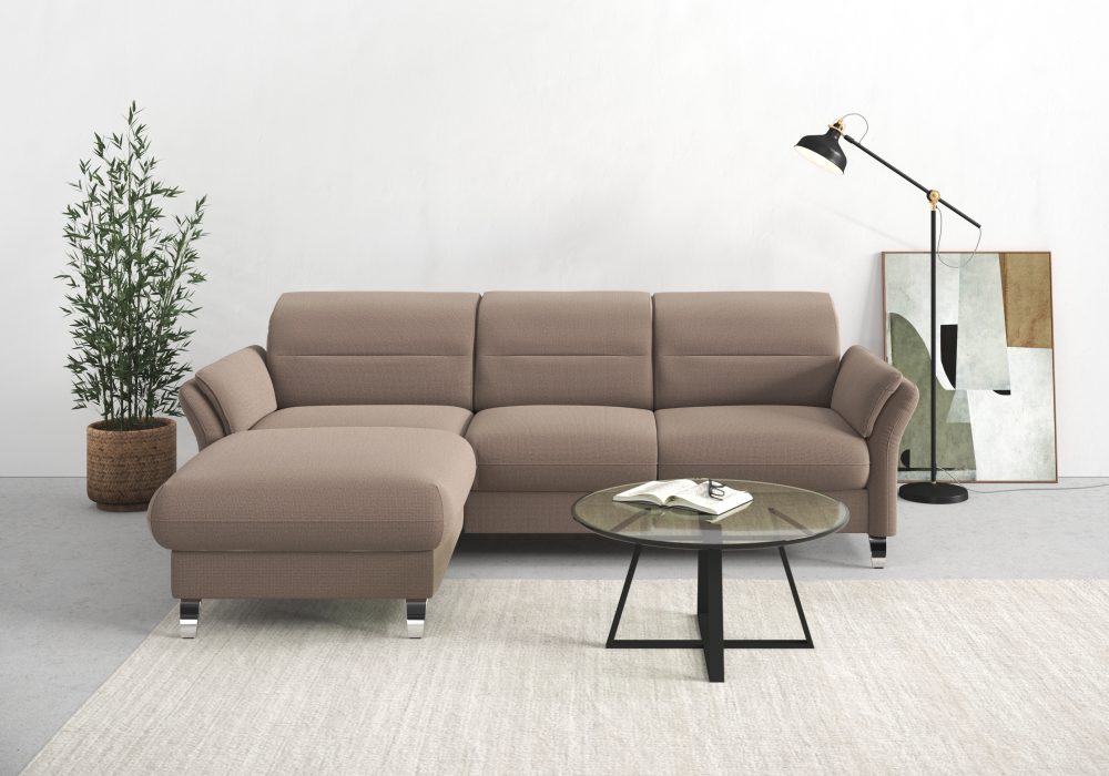 sit&more Ecksofa »Grenoble«, inklusive Federkern, wahlweise mit Bettfunktion, Bettkasten, Armteilverstellung und Kopfteilverstellung