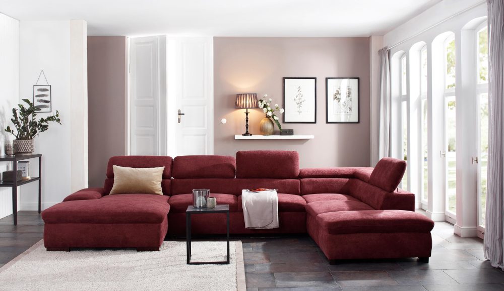 Home affaire Wohnlandschaft »Alberto«, XL, inklusive Kopfteilverstellung