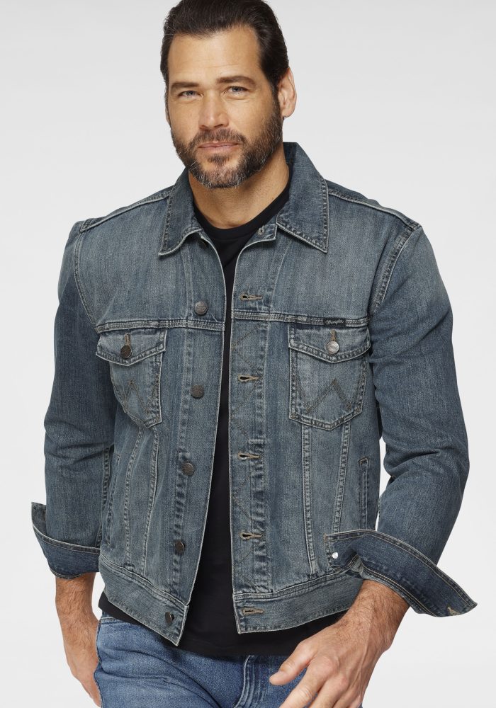 Wrangler - Jeansjacke Classic Denim, für Herren, Blau Denim, Größe M
