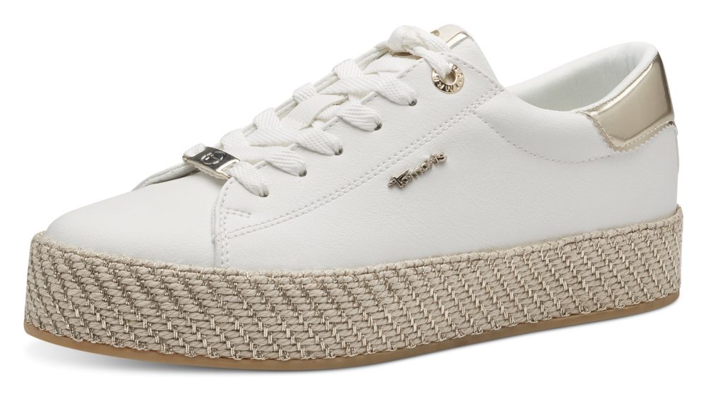 Tamaris Plateausneaker, Freizeitschuh, Halbschuh, Schnürschuh mit Textilkordel am Plateau