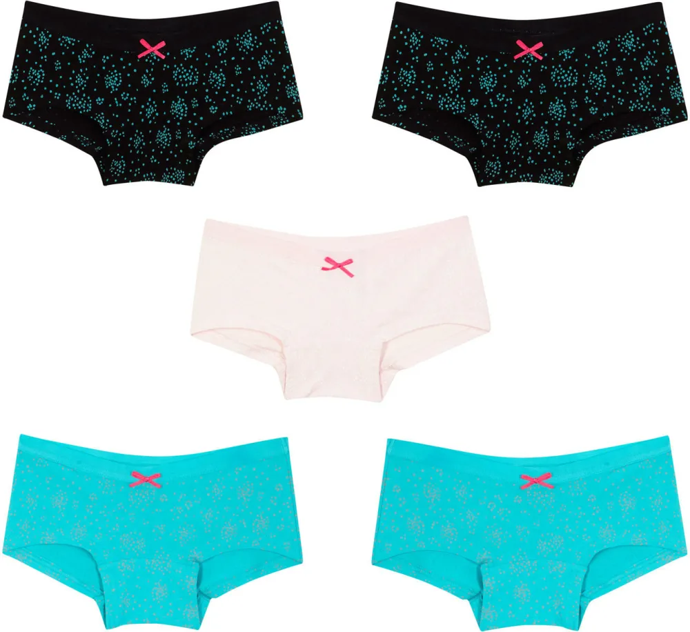 bonprix Panty mit weicher Baumwolle (5er Pack)blau 164Mädchen