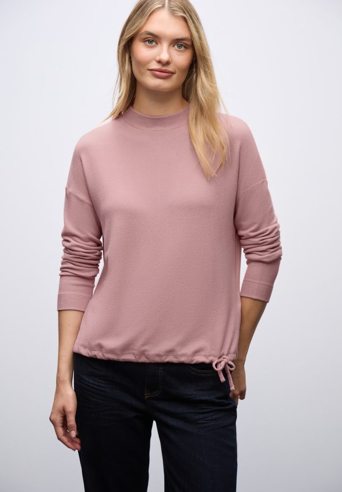 STREET ONE Langarmshirt mit Tunnelzug am Saum