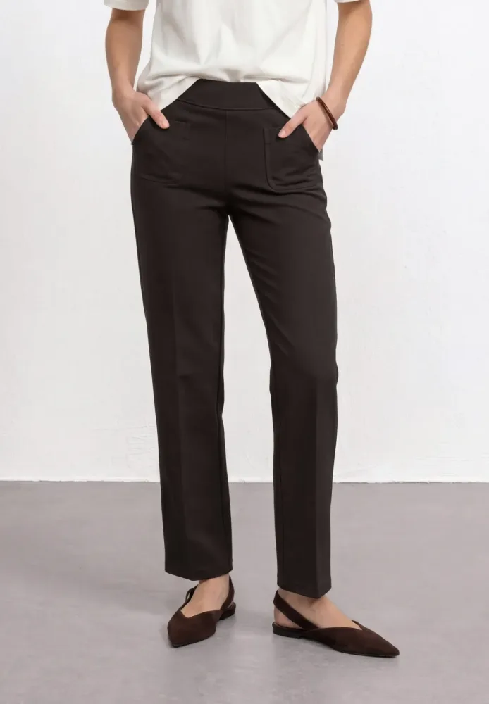 High Waist Straight Leg Hose im Casual Fit