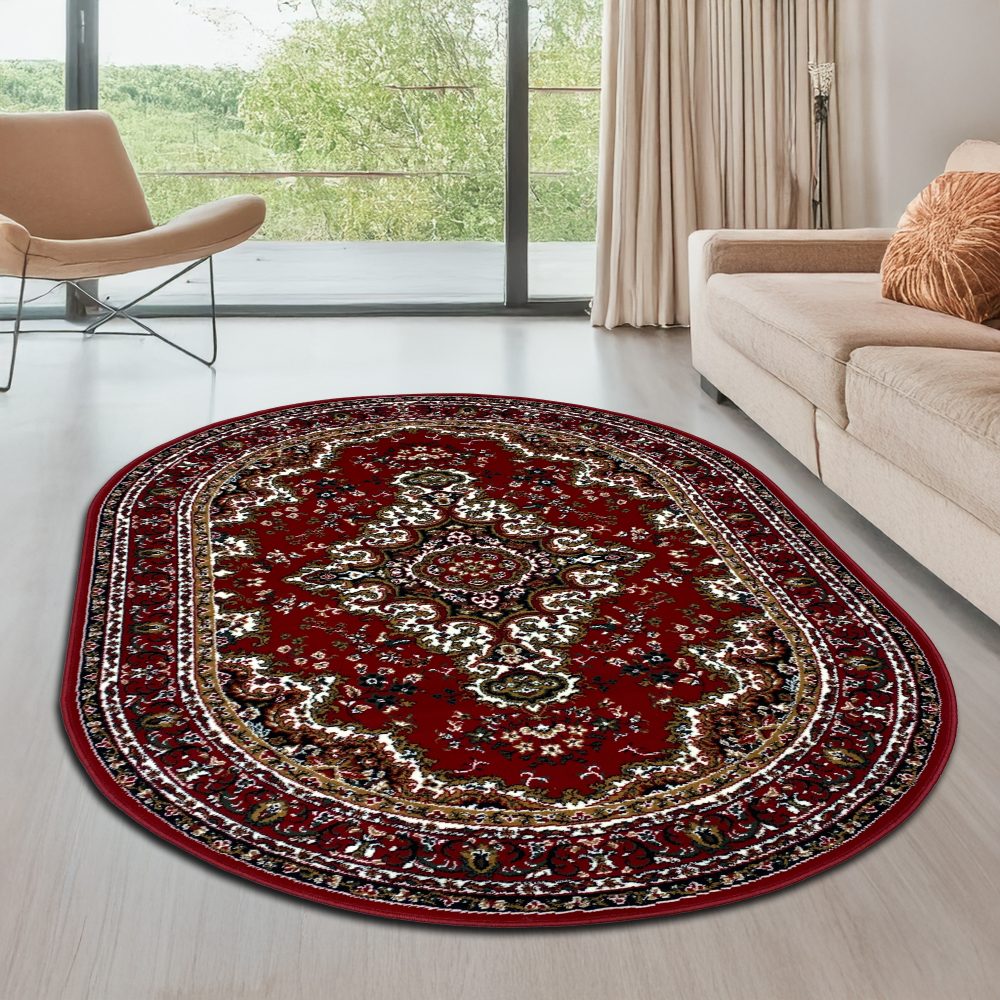 DELAVITA Teppich »Oriental«, oval, 7 mm Höhe, Orient-Optik, Wohnzimmer