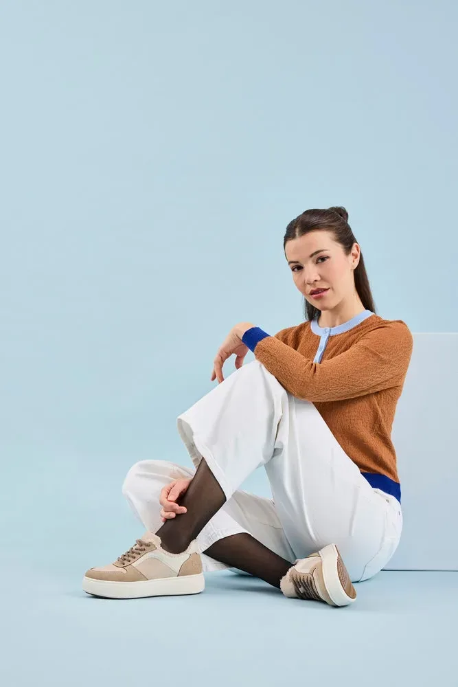 bonprix Gefütterter Rieker Komfort-Plateau-Sneakerbeige 37Damen