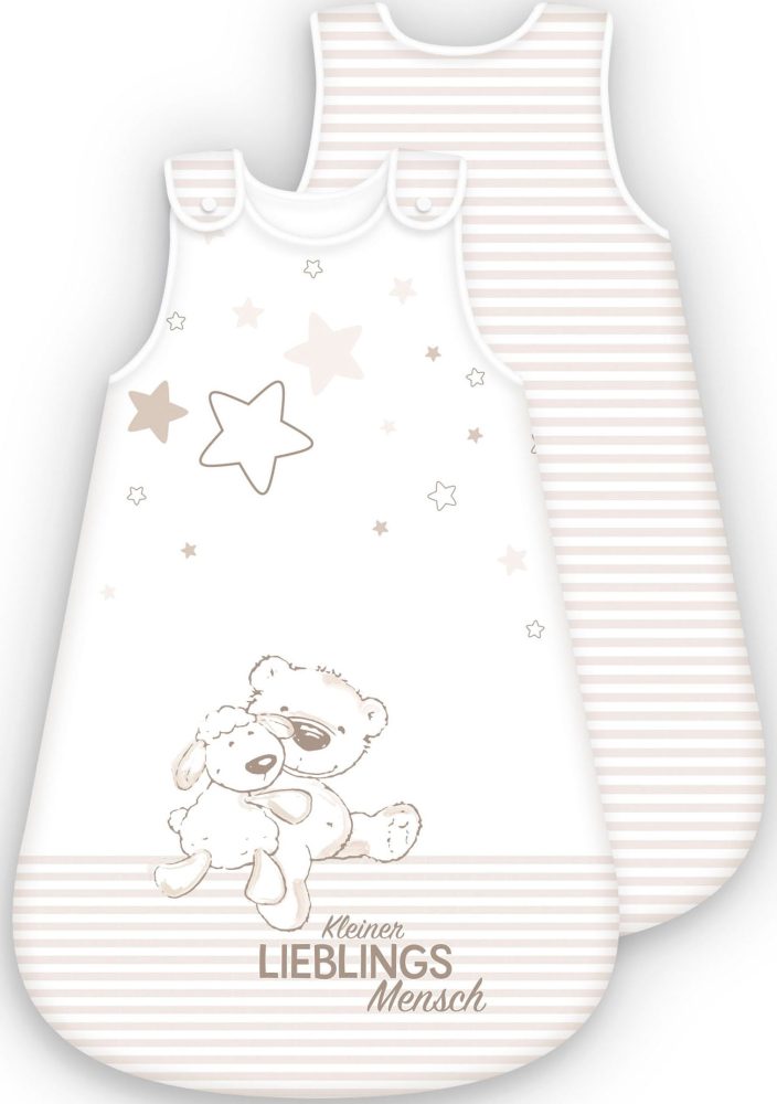 Herding Premium-Schlafsack Kleiner Lieblingsmensch - beige - Gr.90 cm