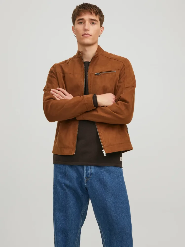 Jack & Jones - Lederjacke, für Herren, Cognac, Größe XL