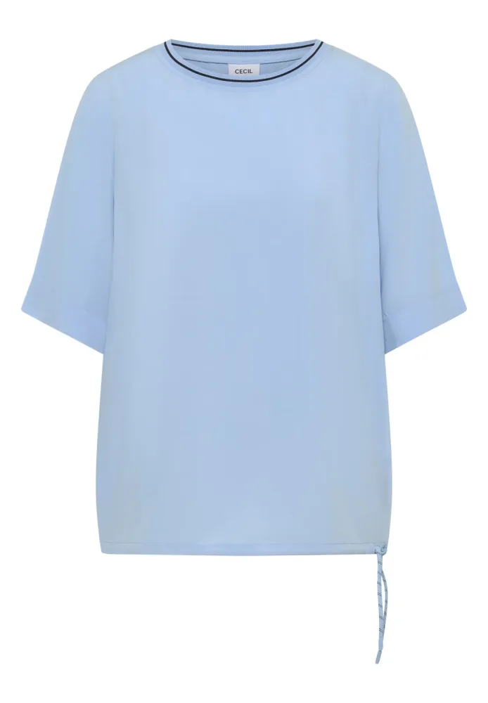 Kurzarm Blusenshirt mit Rundhals