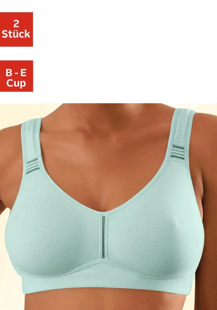 petite fleur T-Shirt-BH Packung, ohne Bügel aus Baumwolle ? auch ideal für grosse Grössen, bequemer BH