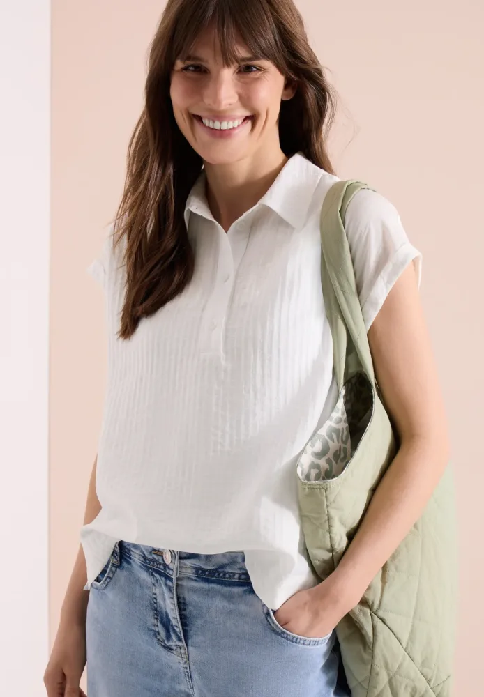 Dropped Shoulder Bluse mit Struktur