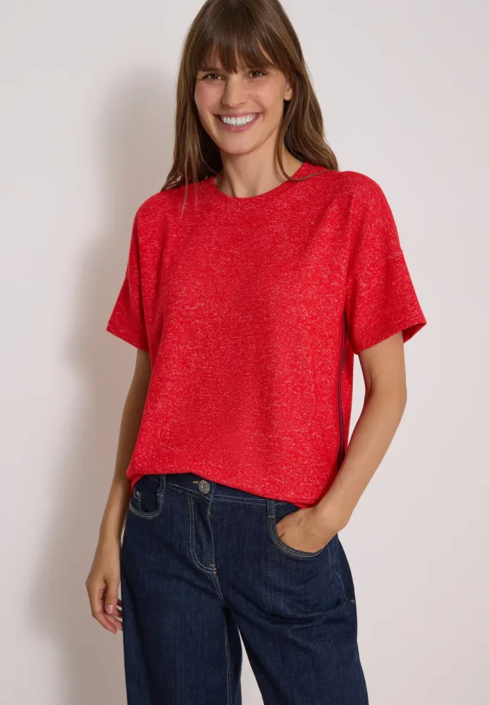 Dropped Shoulder Shirt mit Rundhals und Tape