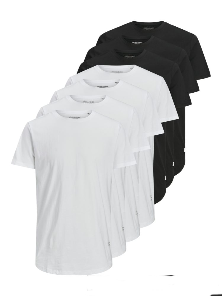 Jack & Jones - T-Shirt  Bequem sitzend-JJENOA TEE CREW NECK 7PK, für Damen, Weiss, Größe S