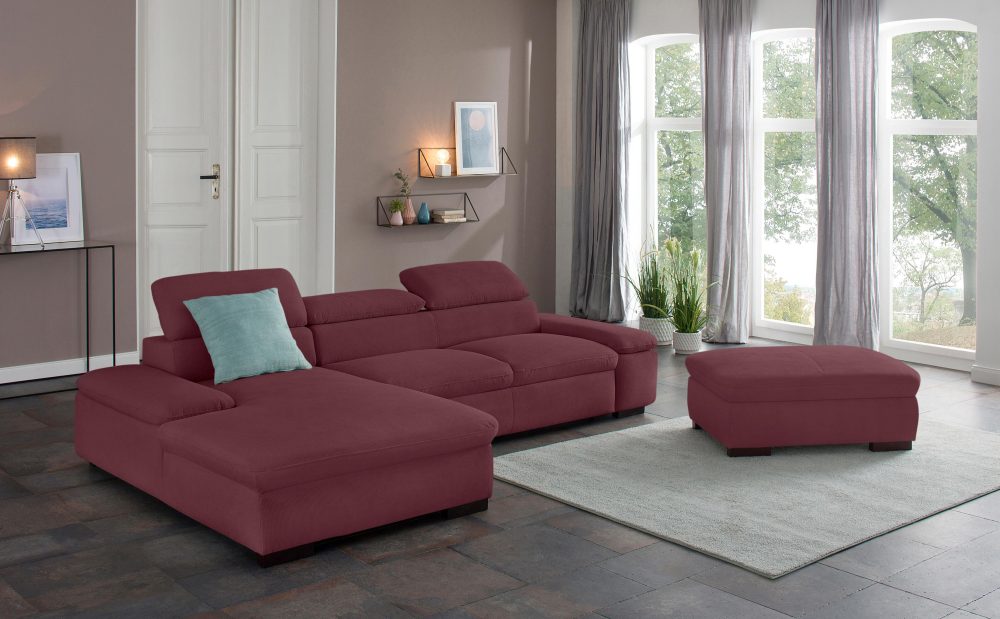Home affaire Ecksofa »Alberto«, inklusive Kopfteilverstellung, mit Recamierenabschluss