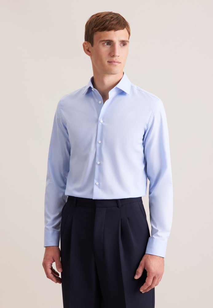 Seidensticker - Business Hemd Slim Fit Langarm Uni, für Herren, Hellblau, Größe 37
