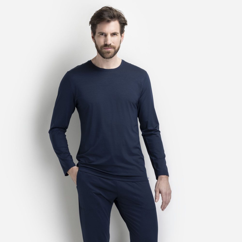 ISA bodywear - Shirt, langarm, für Herren, Marine Größe S