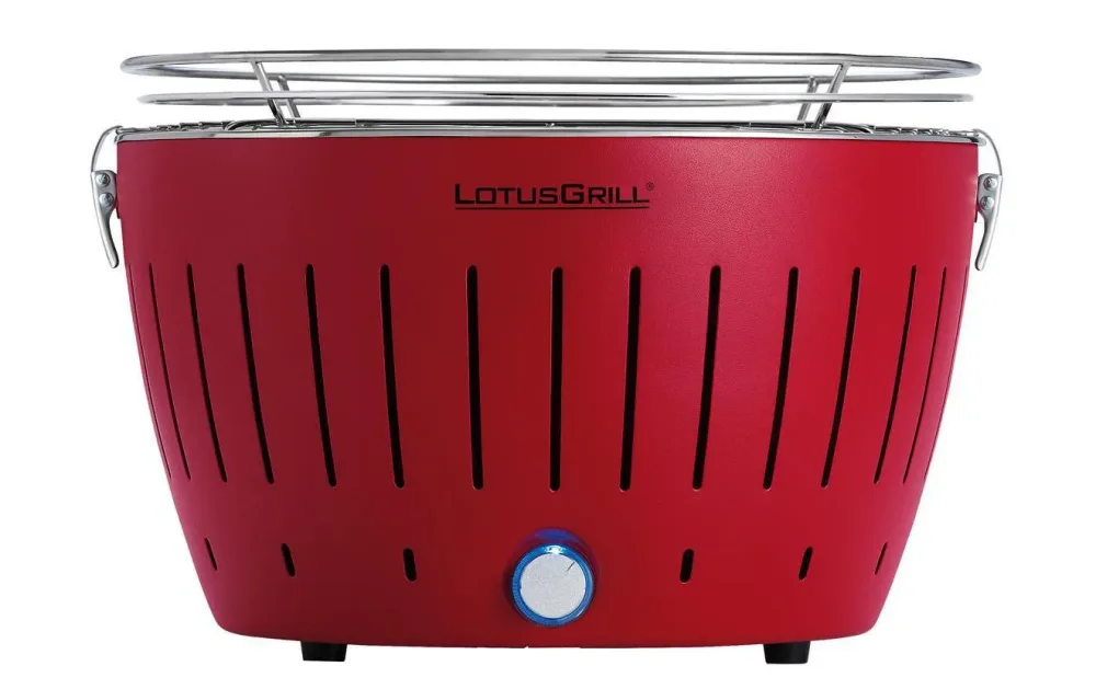 LotusGrill Original rot G340 Holzkohlegrill – Holzkohlegrill/Kohlegrill – fire red