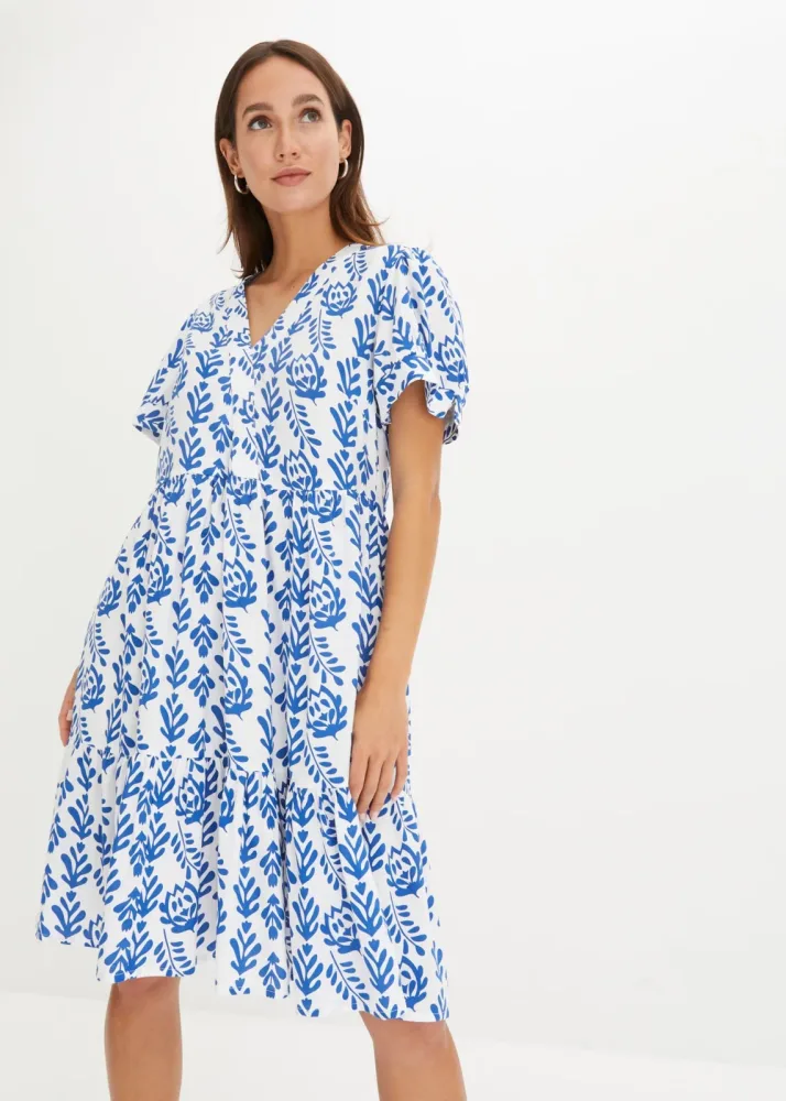 bonprix Tunika-Kleid aus reiner Viskoseweiß 44Damen