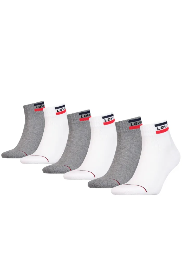 Levis Kurzsocken Packung, 6 Stk. tlg. mit breitem Logobund