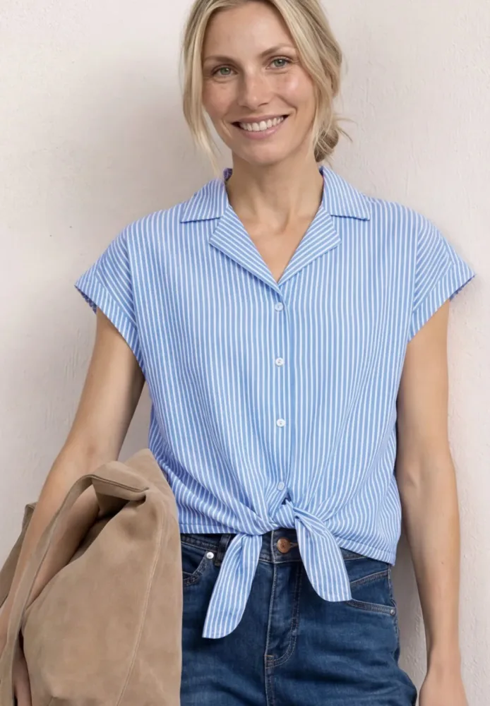 Dropped Shoulder Bluse mit Bowling
