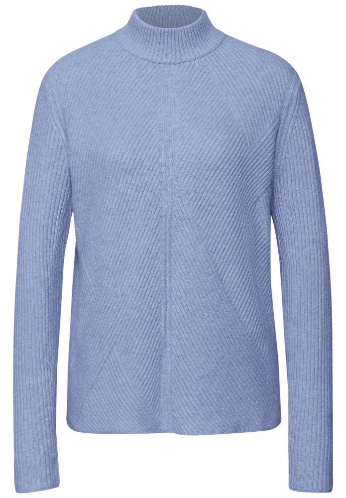 STREET ONE Stehkragenpullover mit dezentem Strukturmuster