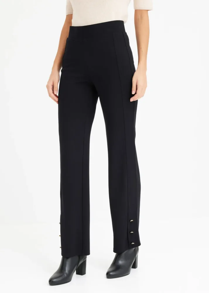 bonprix Jersey-Hose aus Punto di Romaschwarz 48Damen