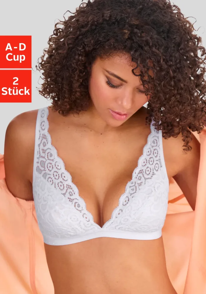 petite fleur Bralette-BH Packung, ohne Bügel aus Spitze, Dessous