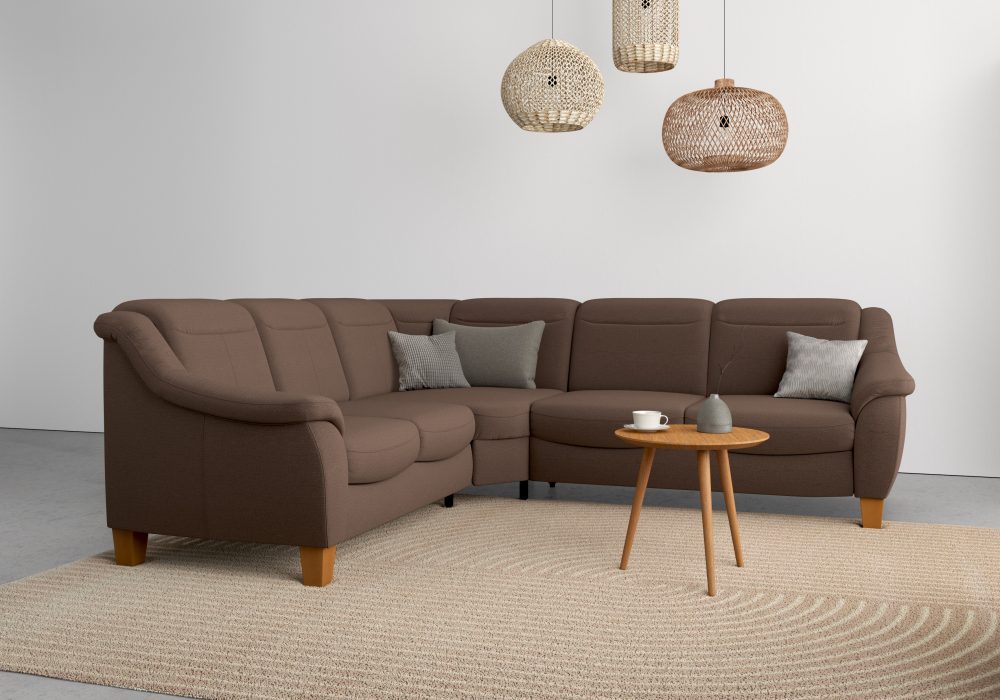 Home affaire Ecksofa »Caldera«, Federkern, wahlweise mit Kopfteilverstellung, Bettfunktion und Bettkasten, auch in Easy Care-Bezug für einfachts Reinigen mit Wasser