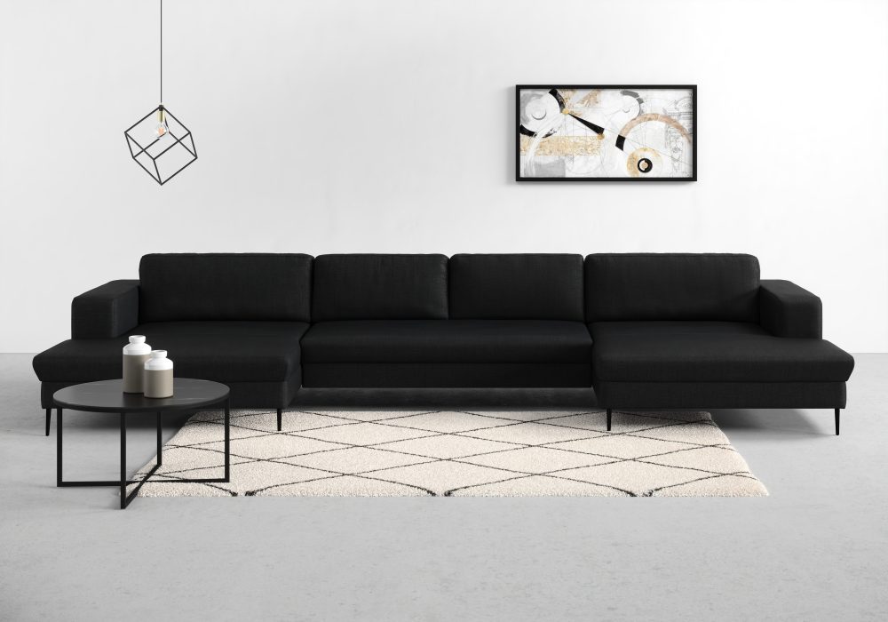 DOMO collection Wohnlandschaft »Modica«, XXL, in moderner Optik mit, 2 grosszügigen Recamieren, frei im Raum stellbar