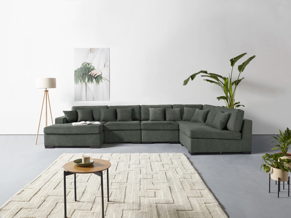 Guido Maria Kretschmer Home&Living Wohnlandschaft »Skara«, (5 St.), Lounge-Sofa mit Federkern-Polsterung, in vielen Bezugsvarianten, auch recycelt