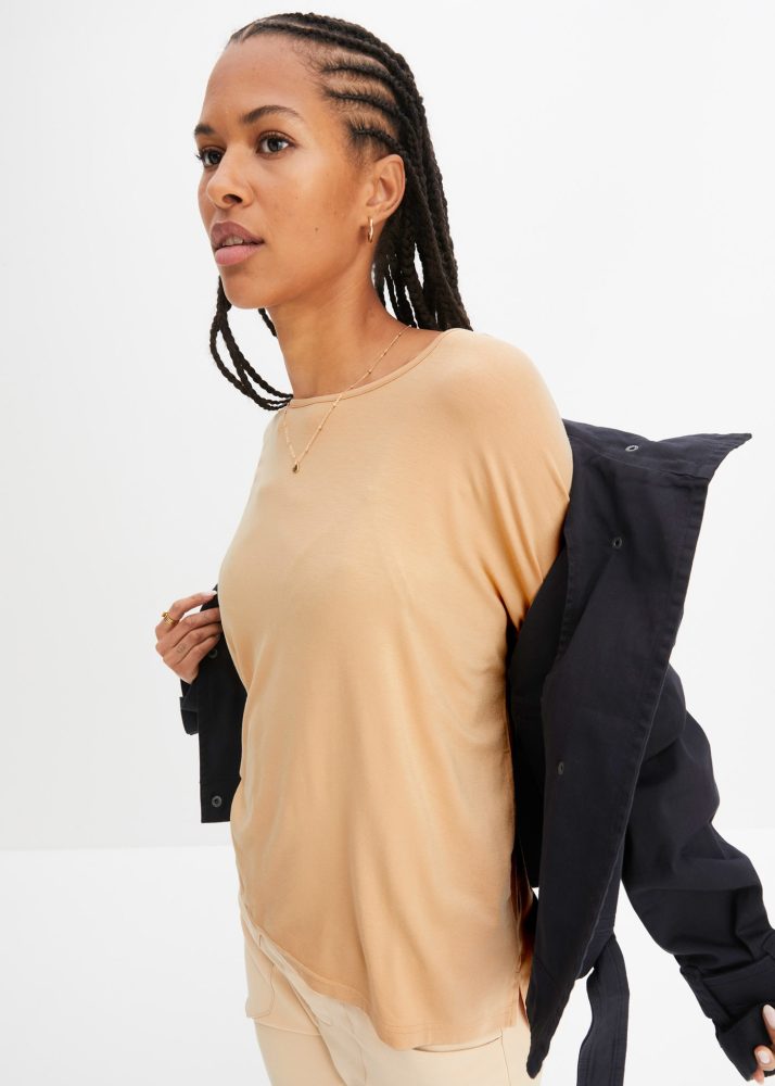 bonprix T-Shirt Oversize-Passform, Halbarm, U-Boot Ausschnitt