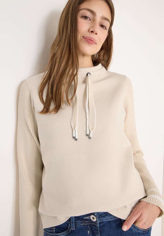 Cecil Sweatshirt, mit Strickärmeln und College Details