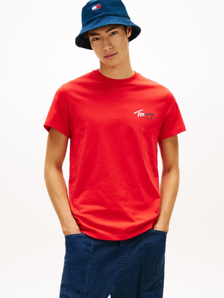 Tommy Jeans - T-Shirt, für Herren, Rot, Größe L