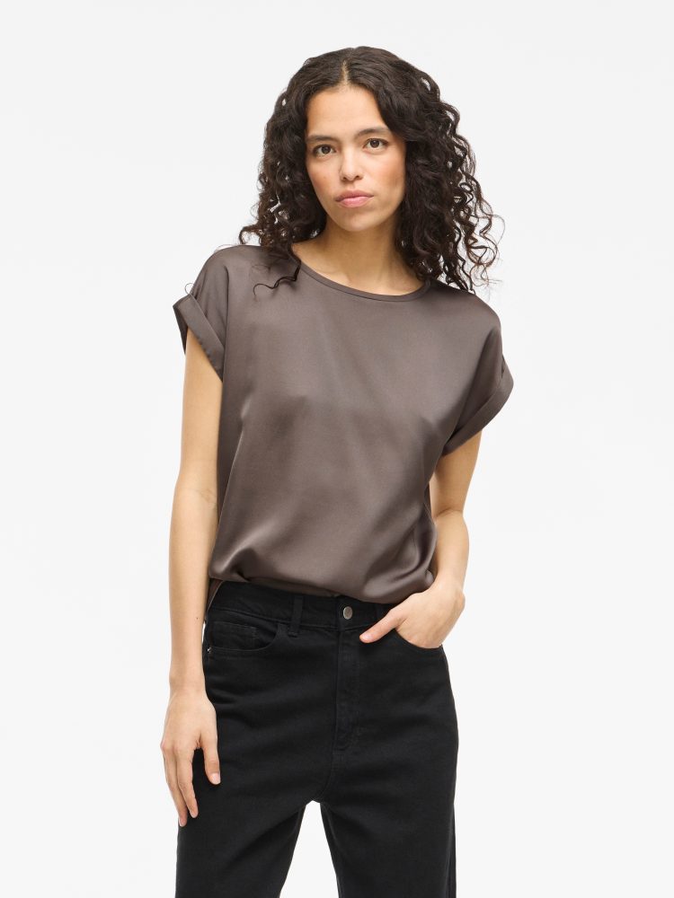 VILA - T-Shirt, für Damen, Braun, Größe 38