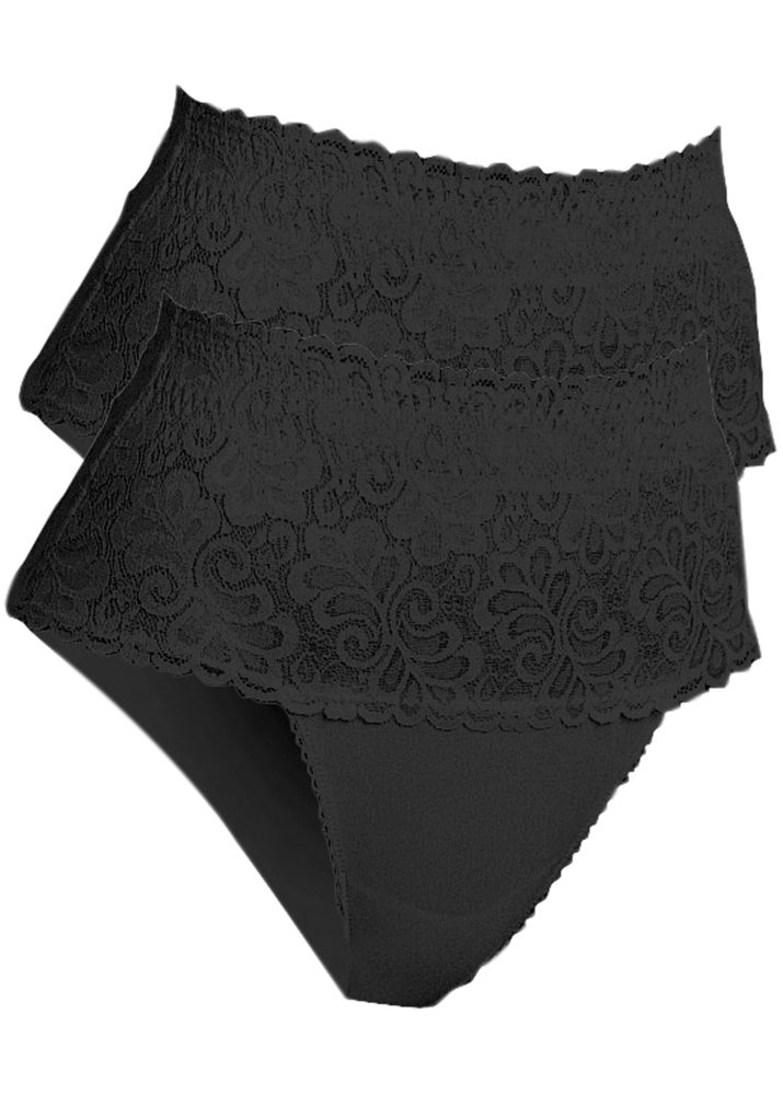 bonprix Shapingslip Packung, 2 Stk. mit Spitze, mit Netzfutter, eng anliegende Passform, 2er Pack