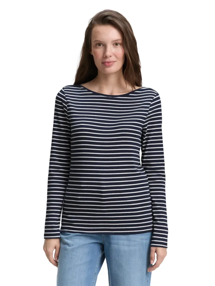 TOM TAILOR Langarmshirt mit Streifen Muster