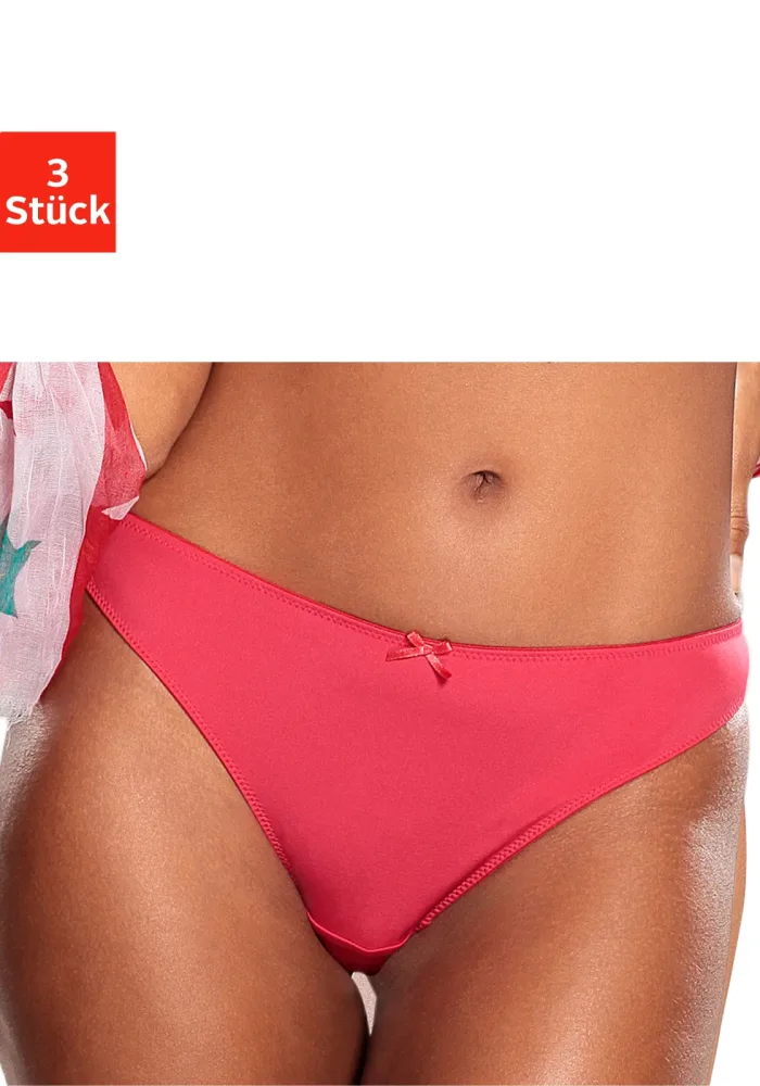 petite fleur String Packung, 3 Stück, hinten komplett aus zarter Jacquardspitze