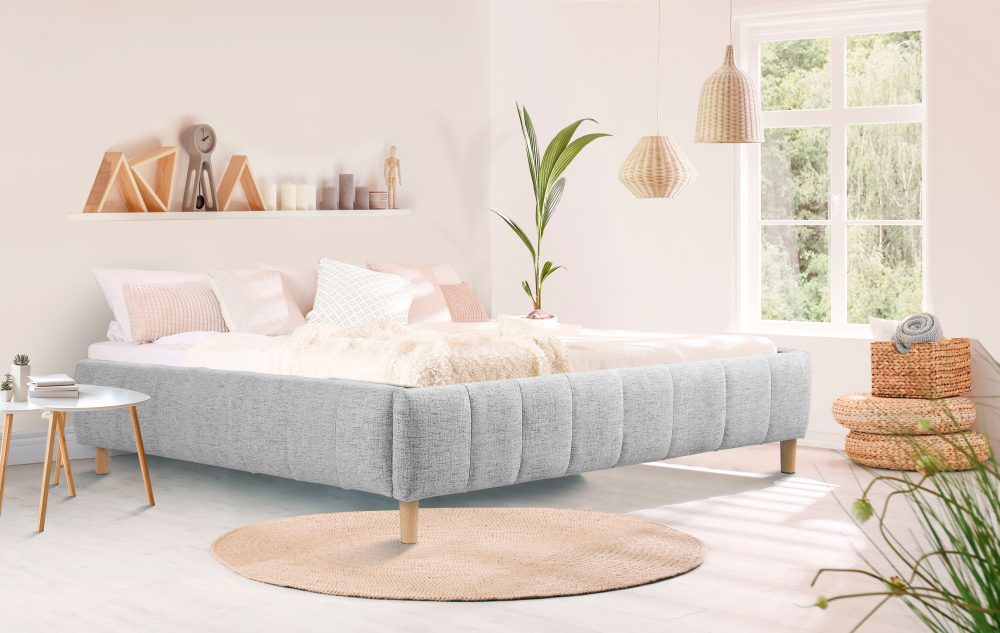 andas Polsterbett »Tarje«, Ohne Kopfteil - ideal für Dachschrägen oder Eigengestaltung der Wand am Bett, in 5 Breiten, auch in Überlänge 220 cm, incl. Roll-Lattenrost
