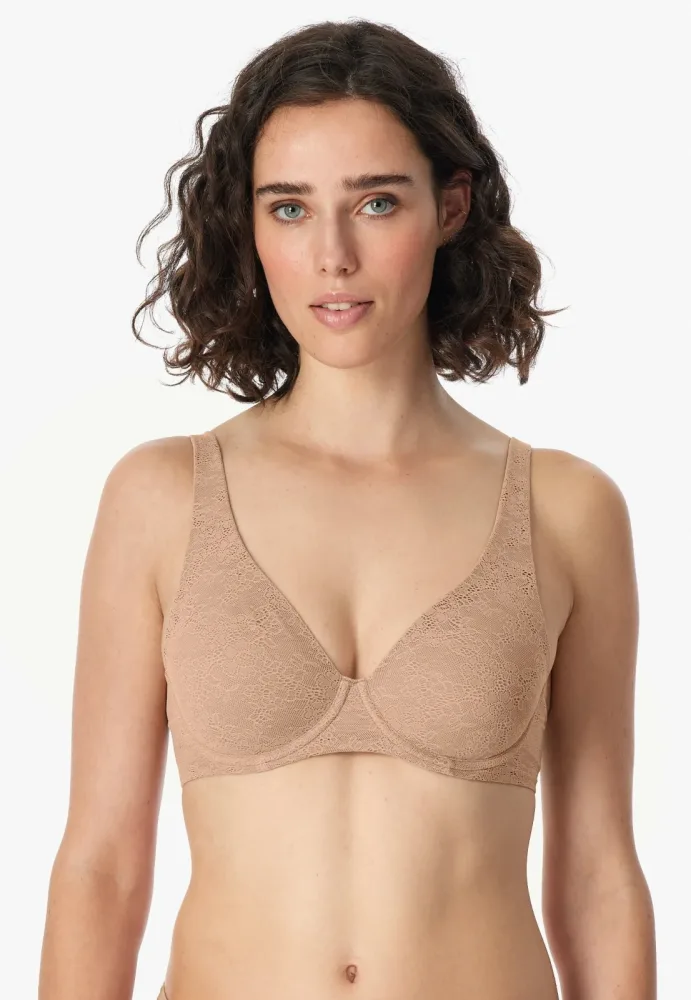 Schiesser Bügel-BH mit Spitze Beige - Air für Damen, Größe 75D, 85 % Polyamid, 15 % Elasthan