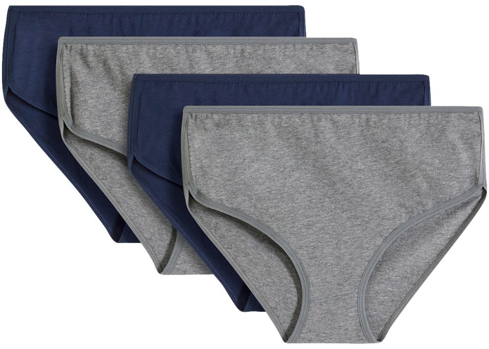 bonprix Panty Packung, 4er, aus Baumwolle und Elasthan, bequeme Passform, Maxipanty-Schnitt