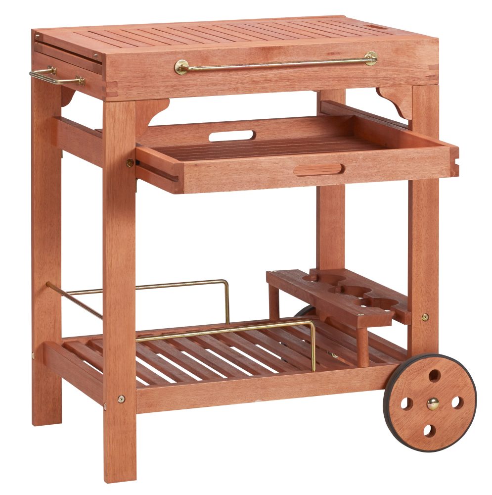 Servierwagen »Multifunktion«, ausziehbar, Eukalyptusholz, 70-140x50 cm