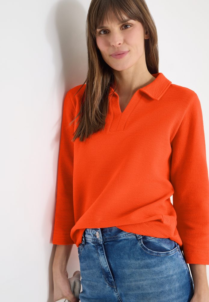 Cecil 3/4-Arm-Shirt mit Polokragen