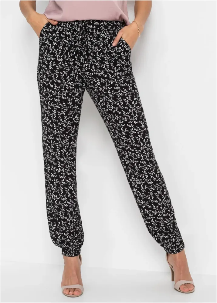 bonprix Schlupfhose aus reiner Viskoseschwarz 38Damen