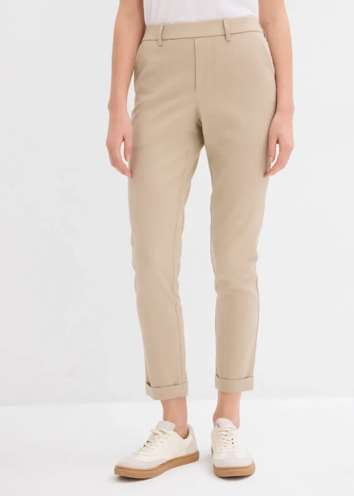 bonprix Chinohose aus Viskose-Mixbeige 46Damen
