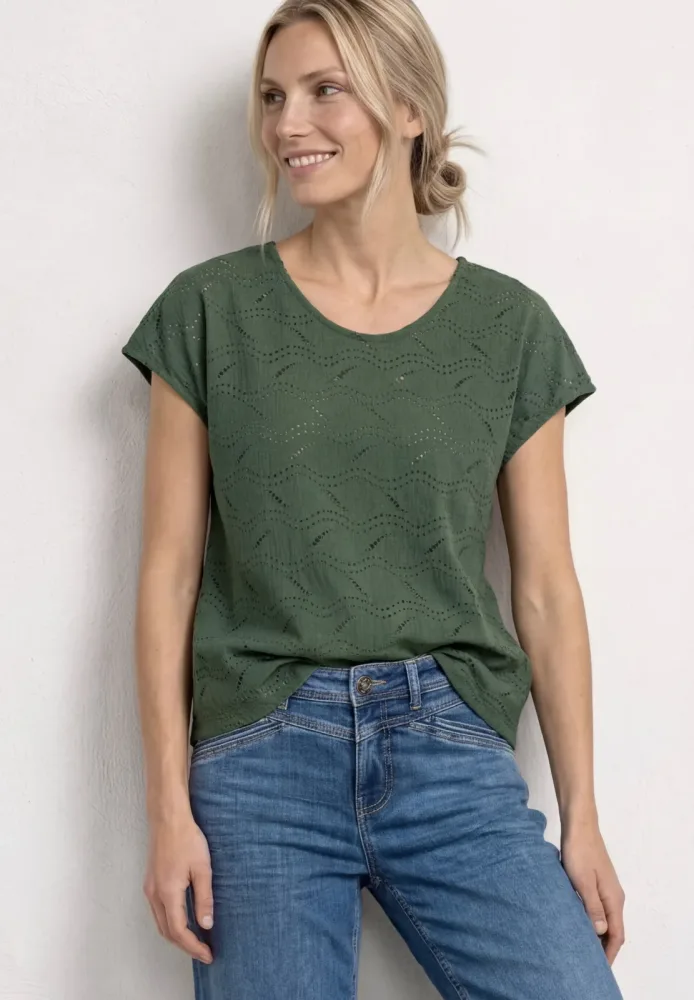 Dropped Shoulder Shirt mit Strukturmix