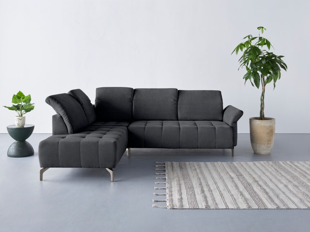 INOSIGN Ecksofa »Fresh«, Federkern, wahlweise mit Kopfteilverstellung, Armteilverstellung, und motorischem Vorziehsitz, Bezug Olympia SOFT CLEAN: leicht mit Wasser zu reinigen