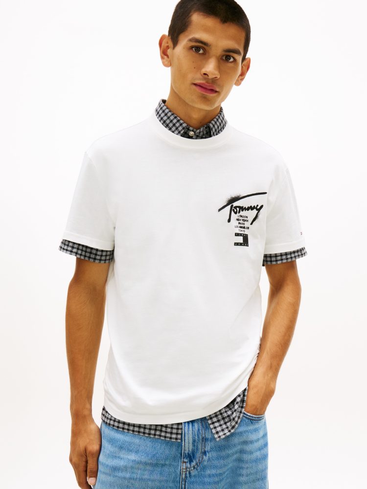 Tommy Jeans - T-Shirt, für Herren, Ecru, Größe S