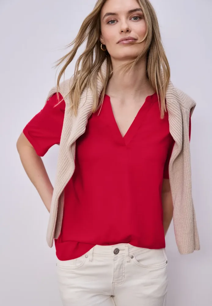Kurzarm Bluse mit Turn