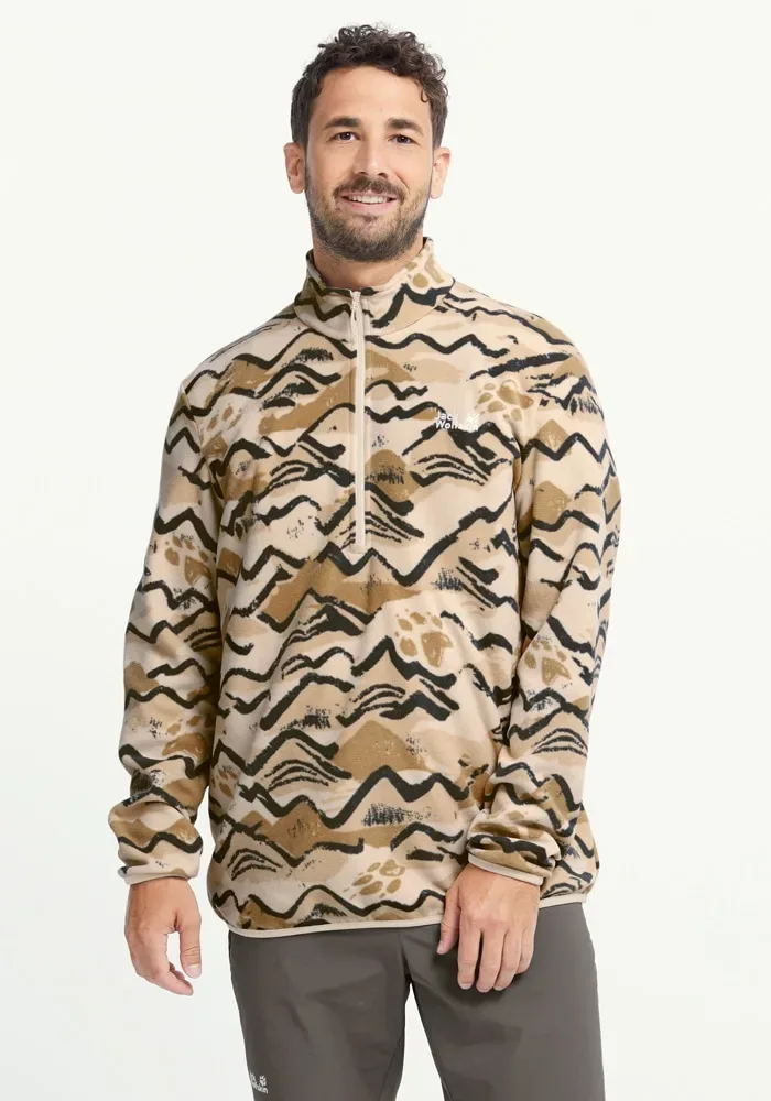 Jack Wolfskin - Fleecepullover, für Herren, Braun Bedruckt, Größe M