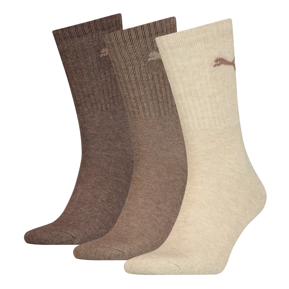Puma - Socken  3er Pack Stretch, für Damen, Braun Bedruckt, Größe 43-46
