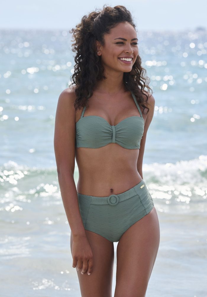 Lascana - Bandeau-Top, Verstärkung, für Damen, Olivegrün, Größe 38